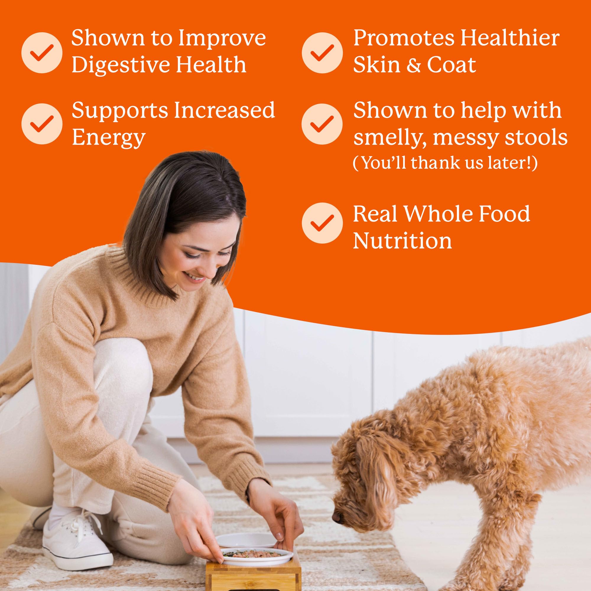 Organic herbs and crushed eggshells in Dr. Harvey's base mix support calcium-rich meals
