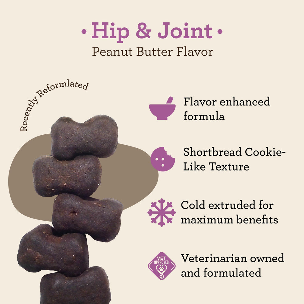 Dr. Joseph's VetPro Complete chews close-up emphasizing high-quality glucosamine blend for joint support.