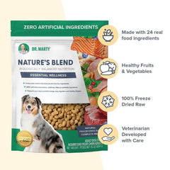 Dr. Marty Nature's Blend freeze-dried raw pieces close-up showing texture
