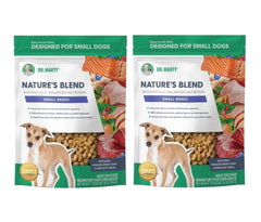 Dr. Marty Nature's Blend small-breed freeze-dried dog food ready to rehydrate for easy, nutritious meals.