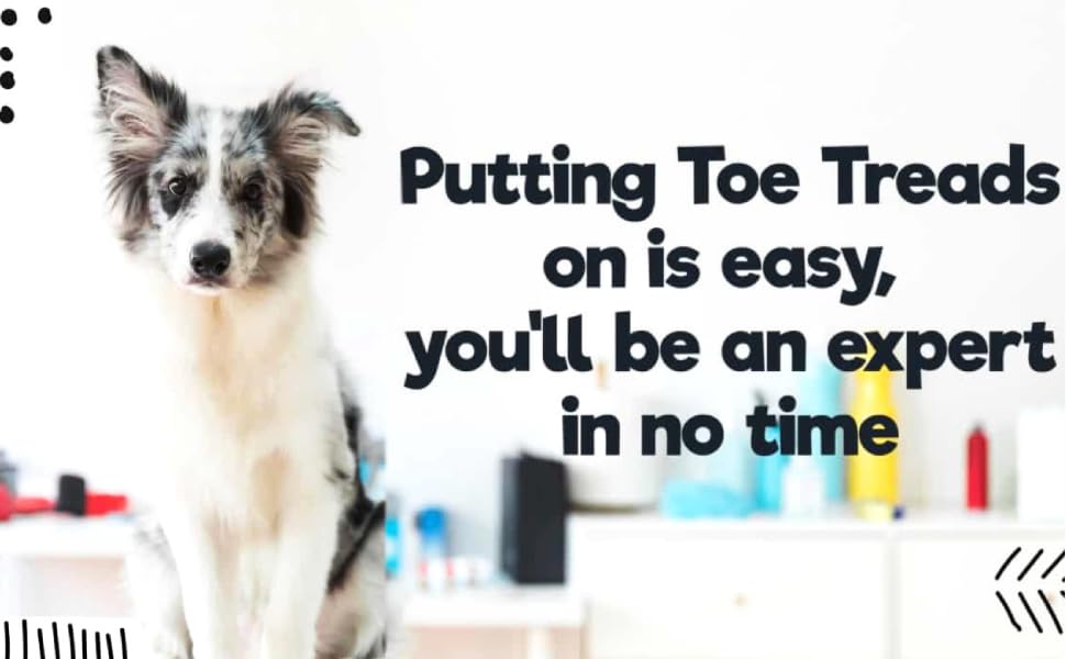 Dr. McHenry's Dog Toe Treads large-kit includes multiple sizes for fit
