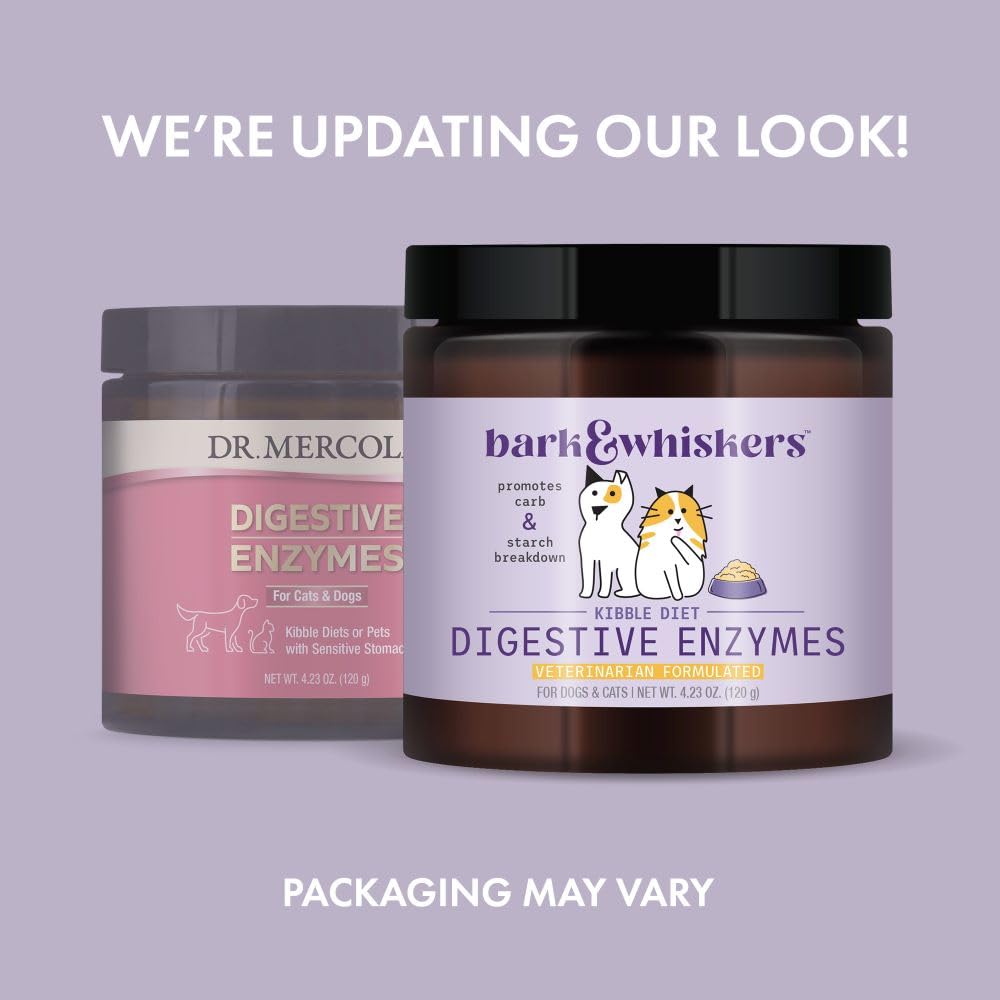 Dog meal with Bark & Whiskers enzyme sprinkle enhancing digestion