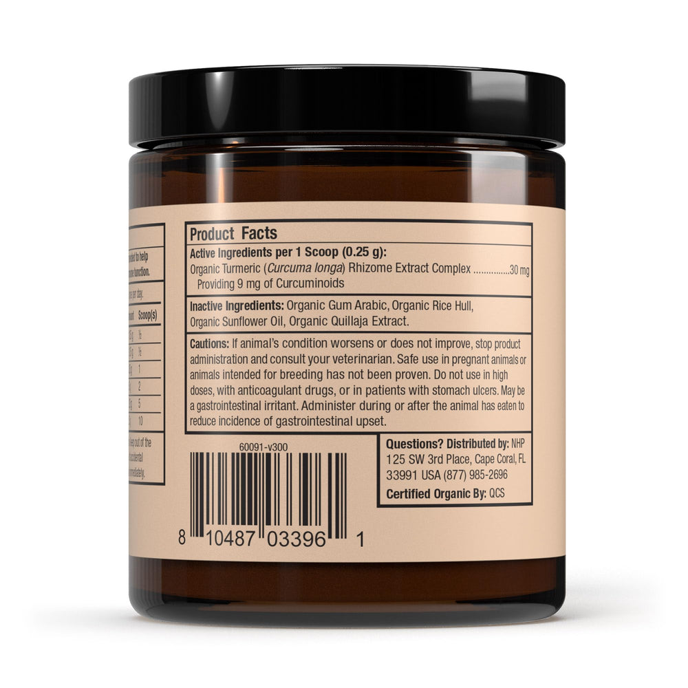 Dr. Mercola Bark & Whiskers Organic Curcumin scoop shows easy daily dosing.