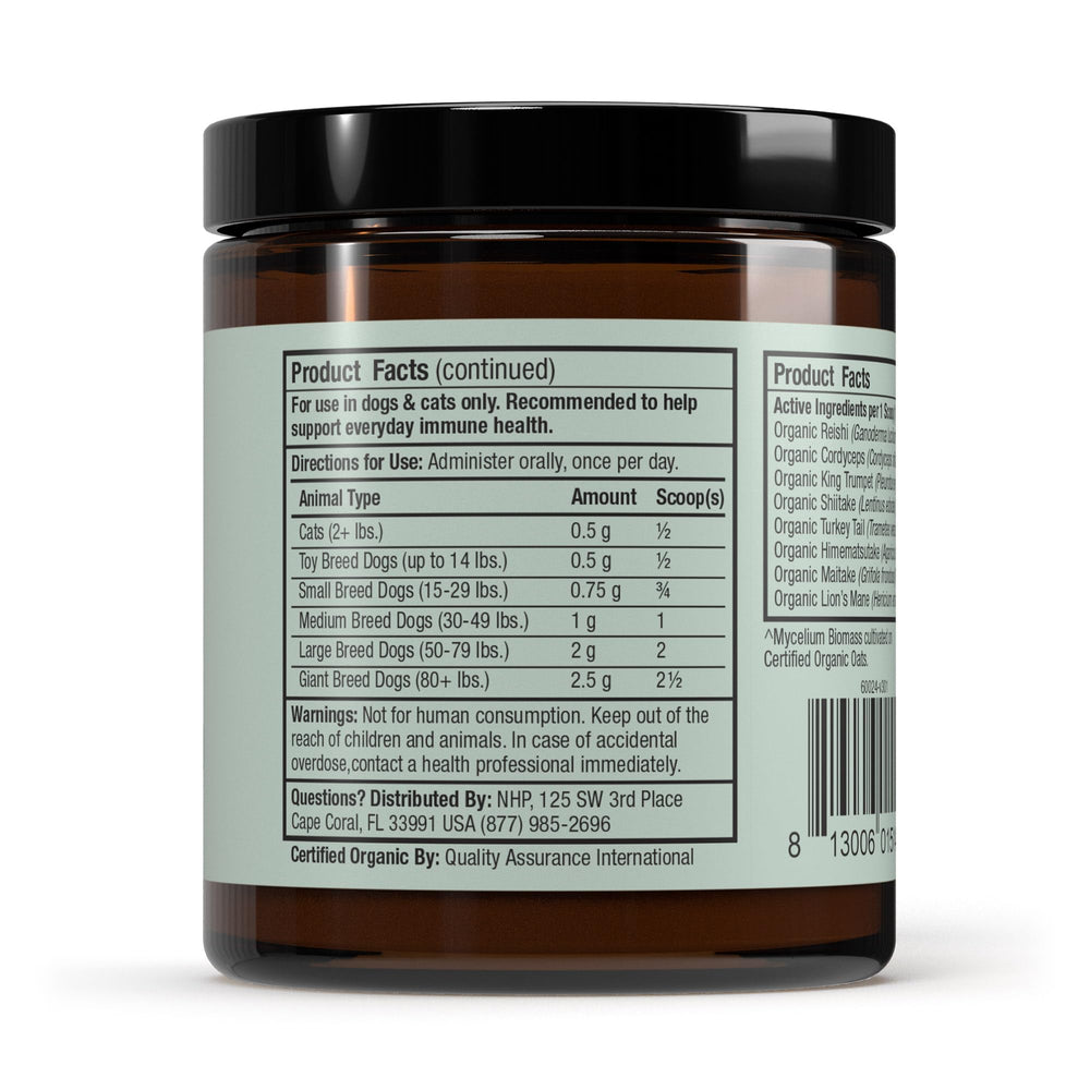 Dr. Mercola Bark & Whiskers organic mushrooms close-up highlighting fermentation benefits.