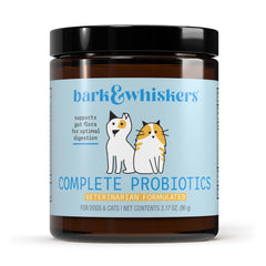 Dr Mercola Bark Whiskers probiotics bottle supports daily pet digestive health