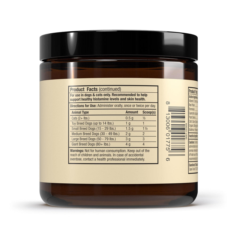 Dr. Mercola Bark & Whiskers ingredients highlight quercetin and nettle for seasonal support.