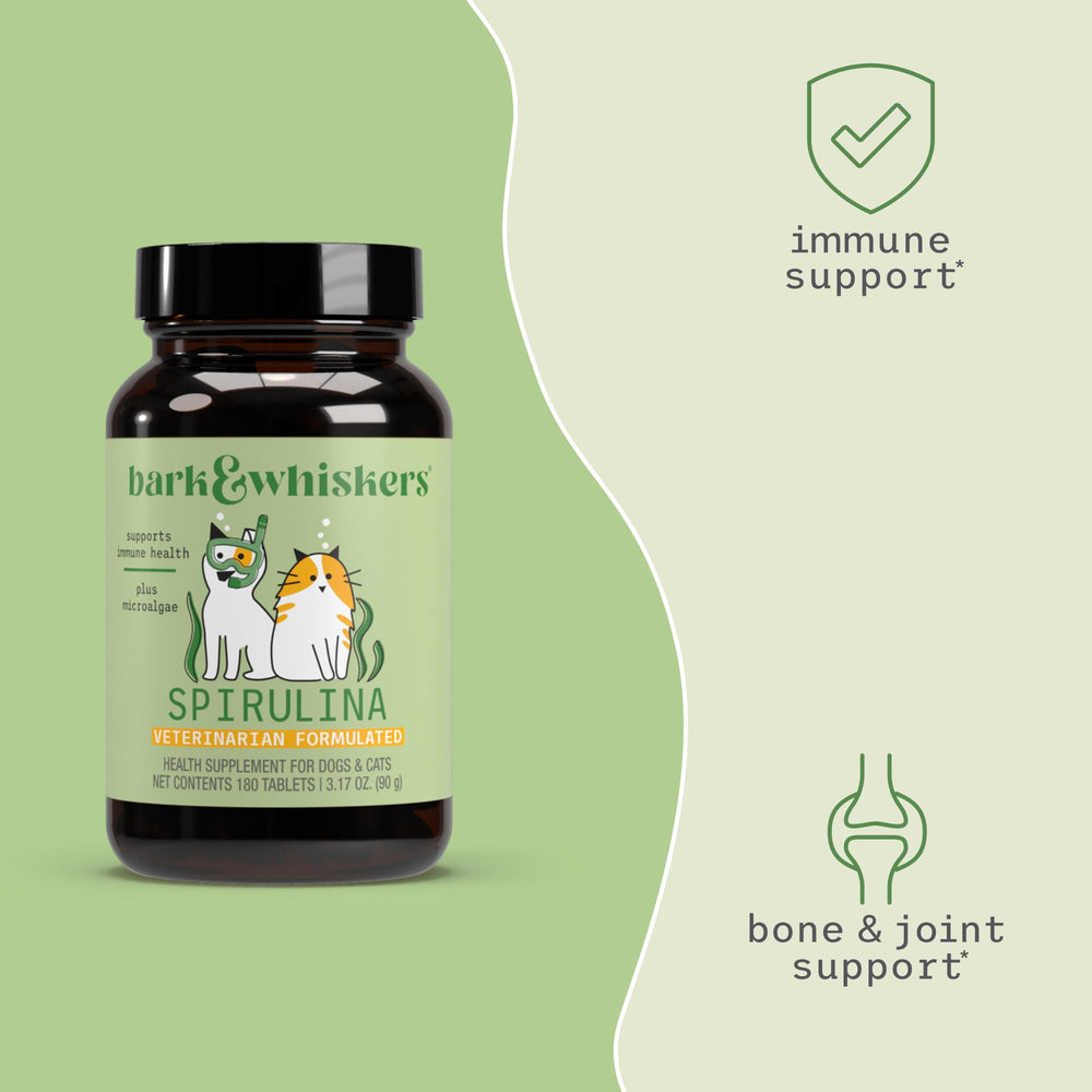 Dog enjoying a meal with SpiruGreen supplement