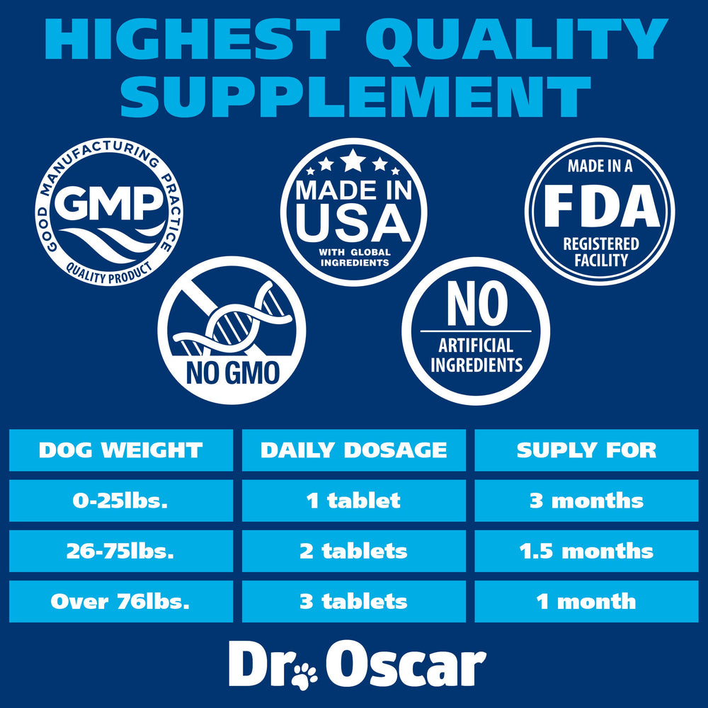 Dr. Oscar 90-chewable tablets bottle for convenient daily dosing