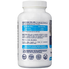 Dr. Oscar Dog Sleep Aid ingredients panel highlighting herbal blends and amino acids.