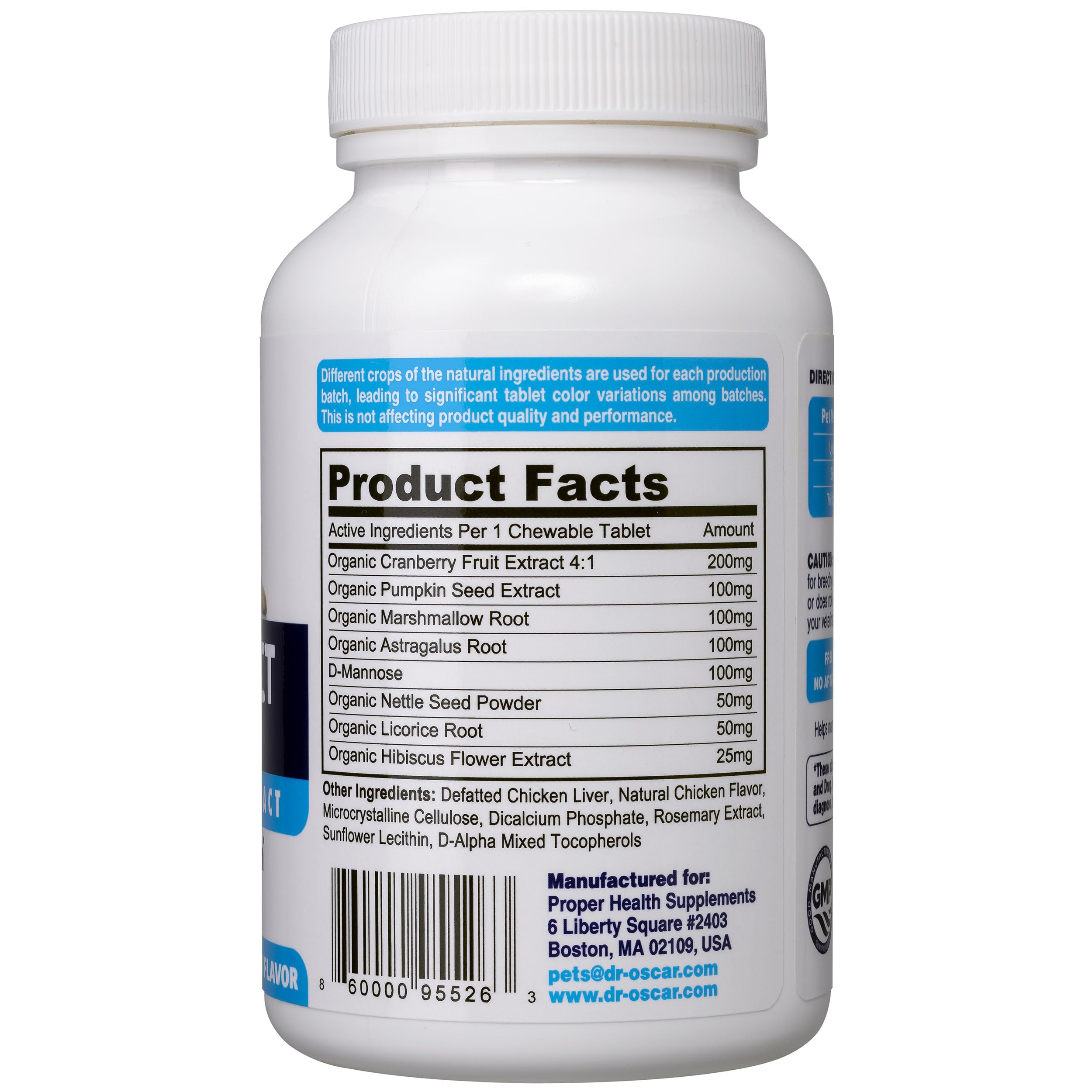 Dr. Oscar Dog UTI Treatment tablets close-up showing chewable convenience