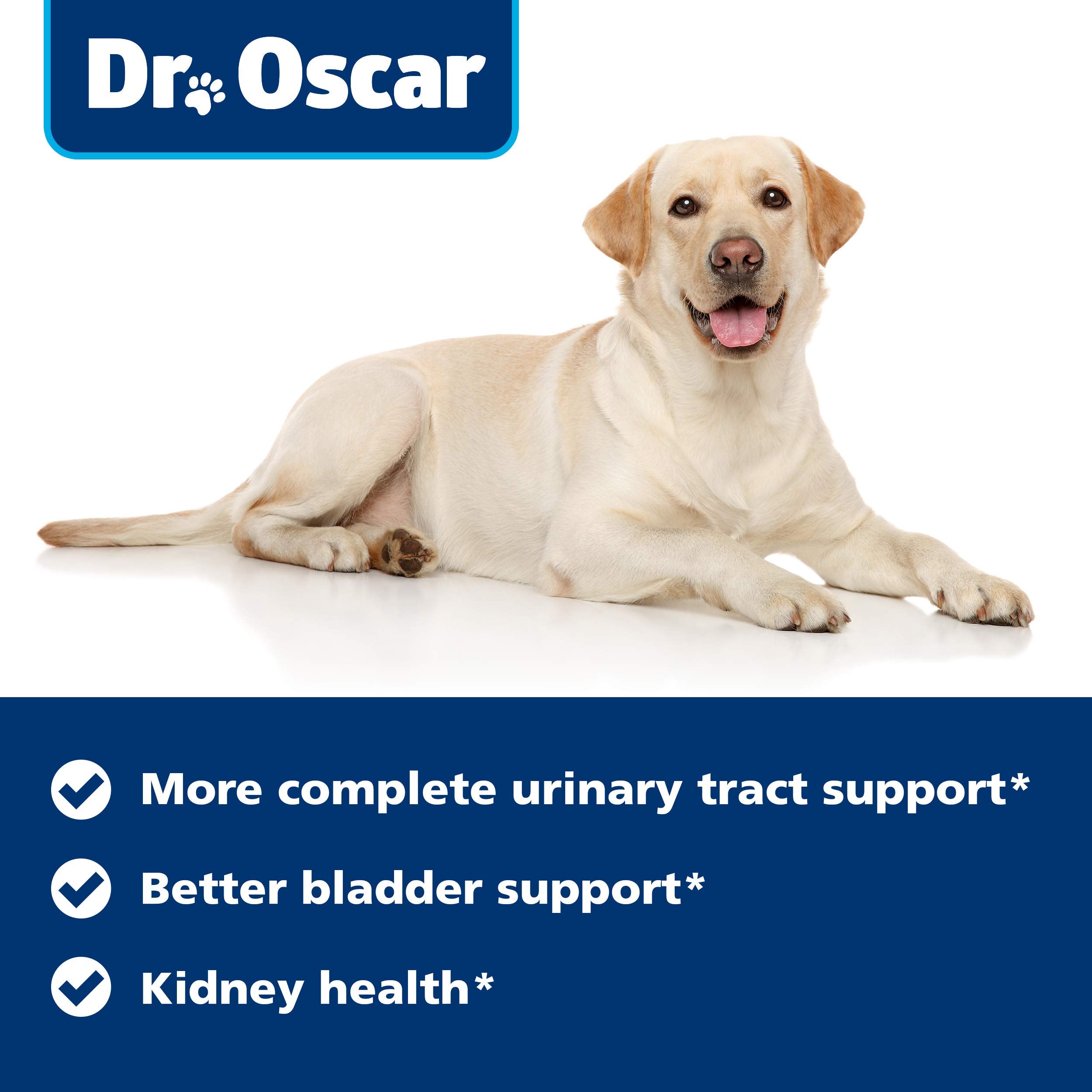 Dr. Oscar UTI formula graphic noting non-GMO ingredients in FDA-registered facility