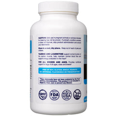 Dr. Oscar Taurine label close-up with dosage guidance for 25 lbs