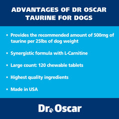 Dr. Oscar Taurine for dogs emphasizes energy support for heart function