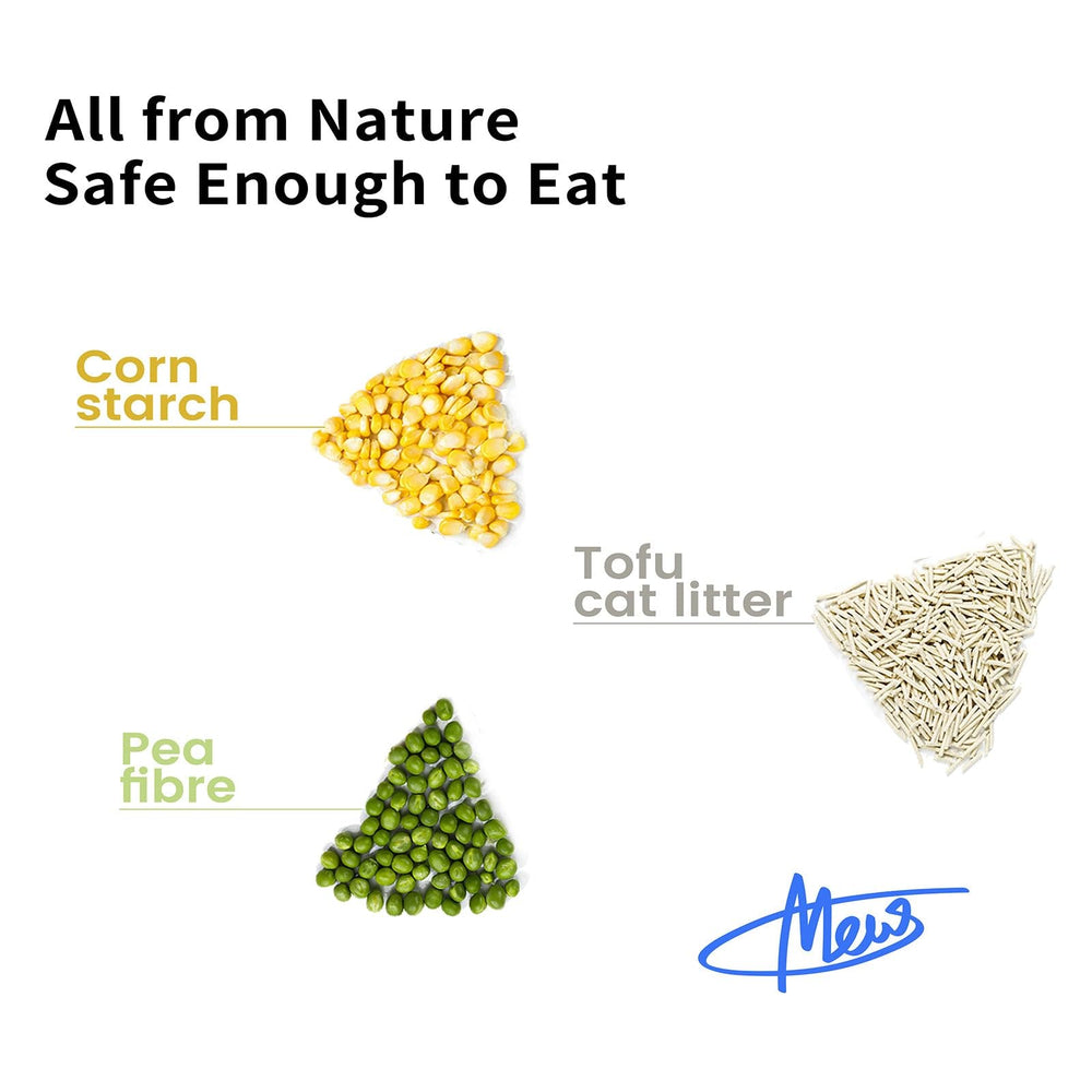 Dr. PawPaw tofu litter demonstrates dust-free pellets to reduce mess