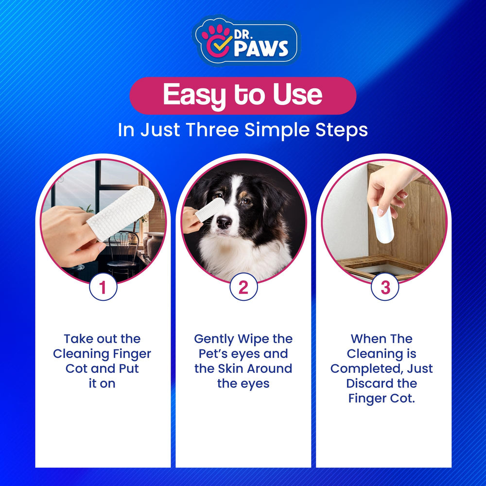 Dr. Paws Dog Eye Wipes tear stain remover for bright eyes.