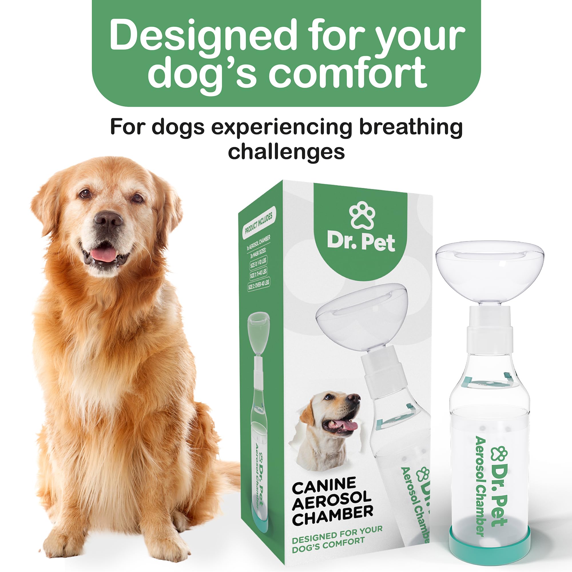 Dr. Pet flow indicator helps monitor inhalation during sessions.