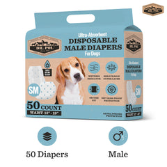 Dr Pol Dog Wrap adjustable-tabs diaper for secure fit reduces leaks during walks and naps.