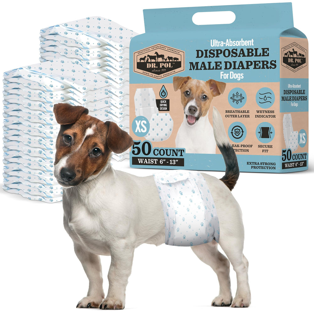 Dr Pol Dog Wrap diaper with wetness indicator signals when to change, helping protect floors.