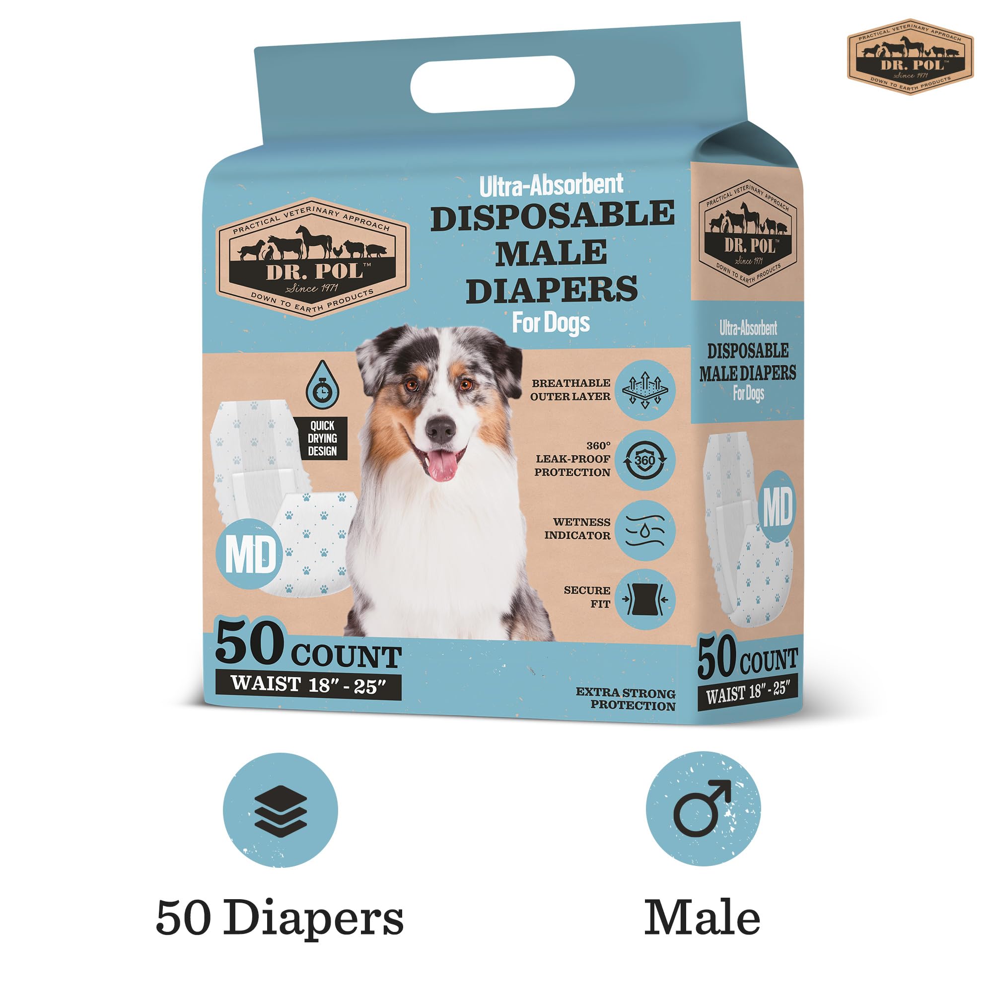 Dr Pol Dog Wrap wetness indicator signals when to change the diaper