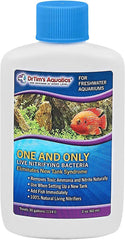 DrTim's Aquatics One and Only Freshwater bottle close-up, ideal for new tank setup.