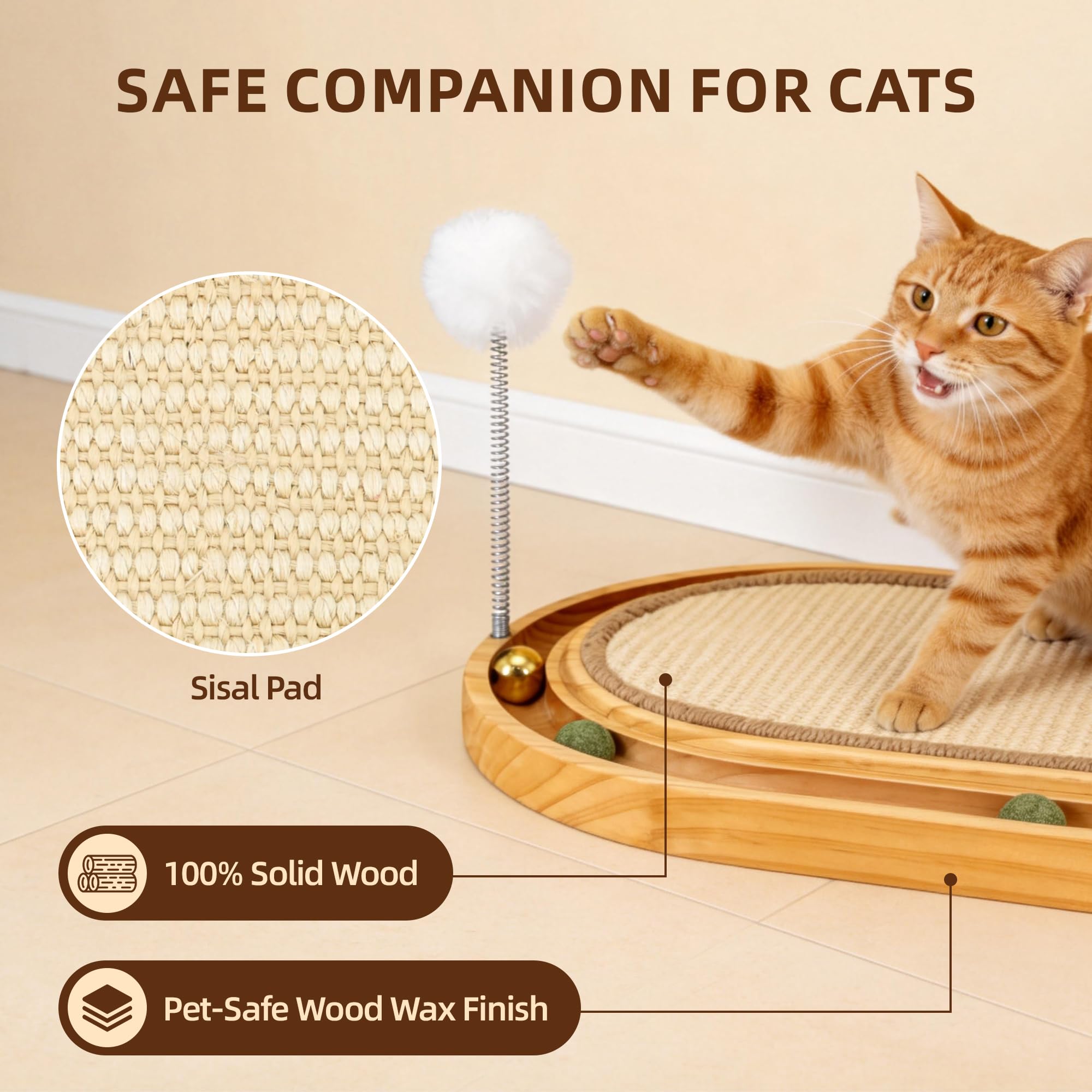 DRAGONCEE rolling balls in track simulate prey, boosting hunting instincts.