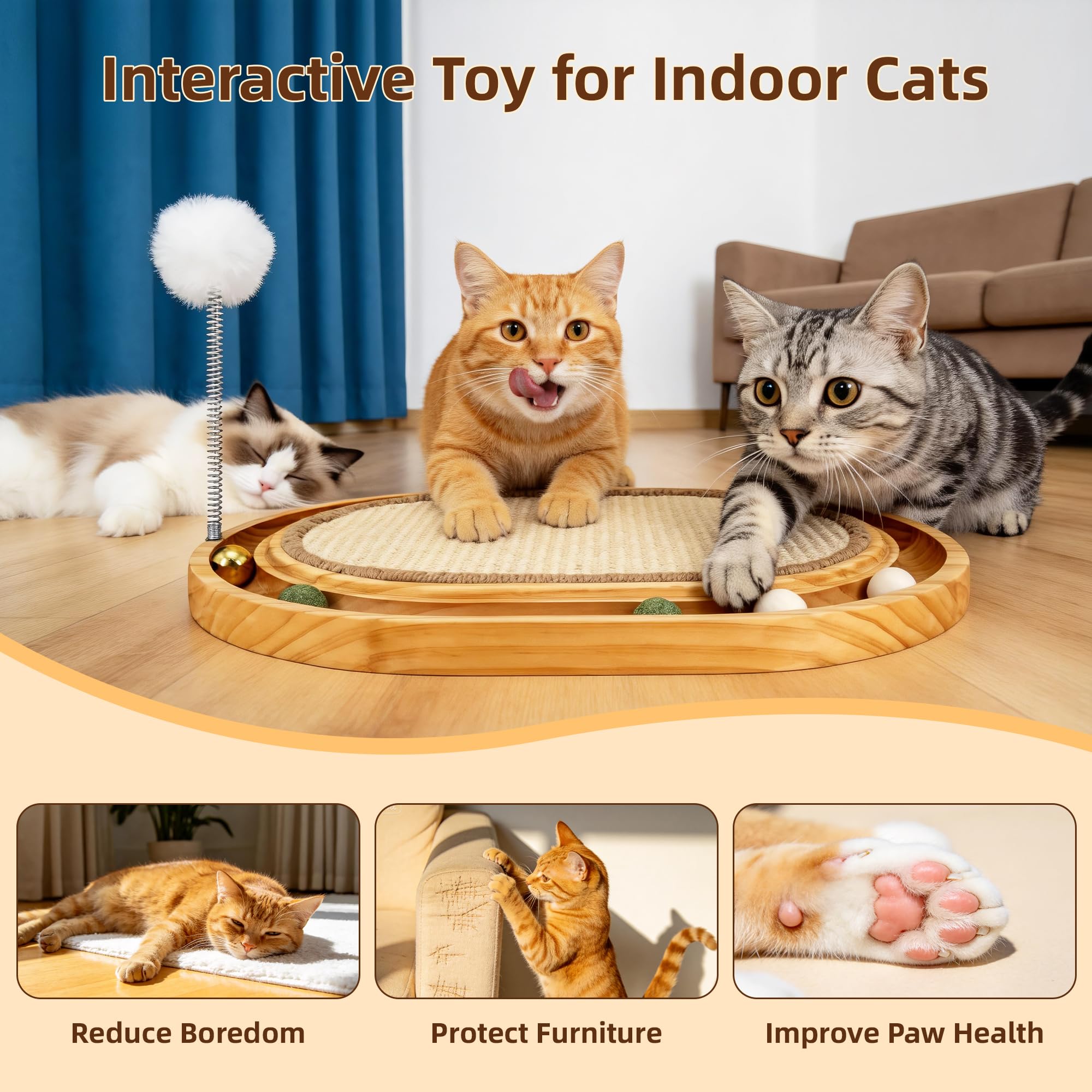 DRAGONCEE spring-ball teaser adds dynamic chase opportunities for indoors cats.