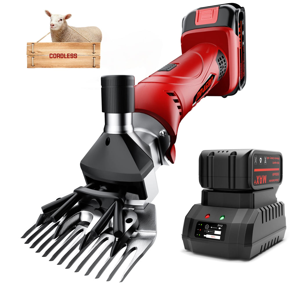 Dragro cordless sheep shears with dual batteries for uninterrupted grooming on moving animals