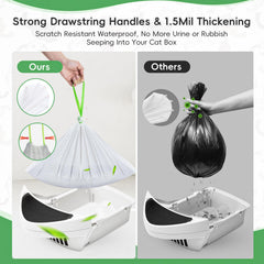 Dranbol drawstring closure keeps waste contained and hands clean