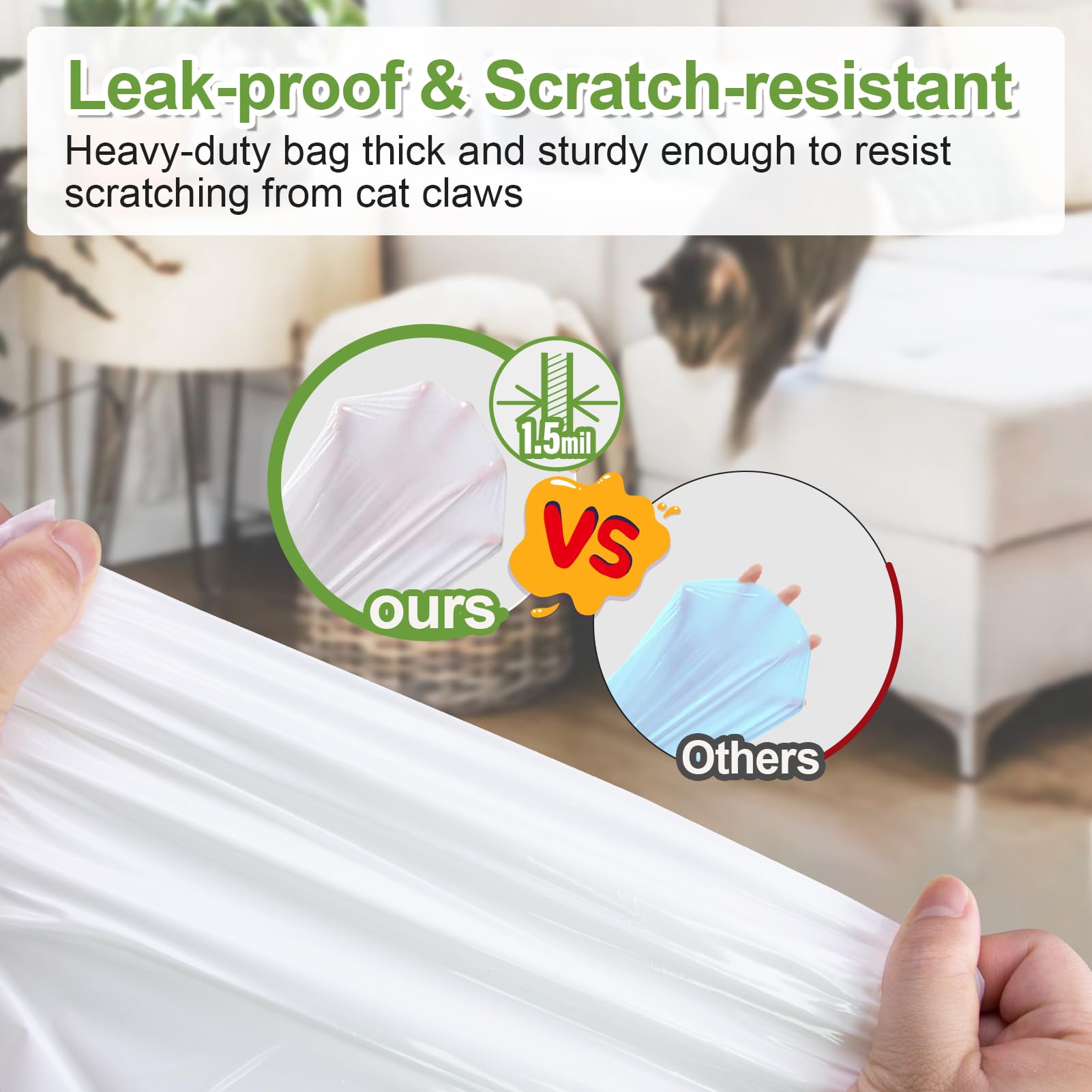 Dranbol leak-proof liner supports up to 22 pounds of litter