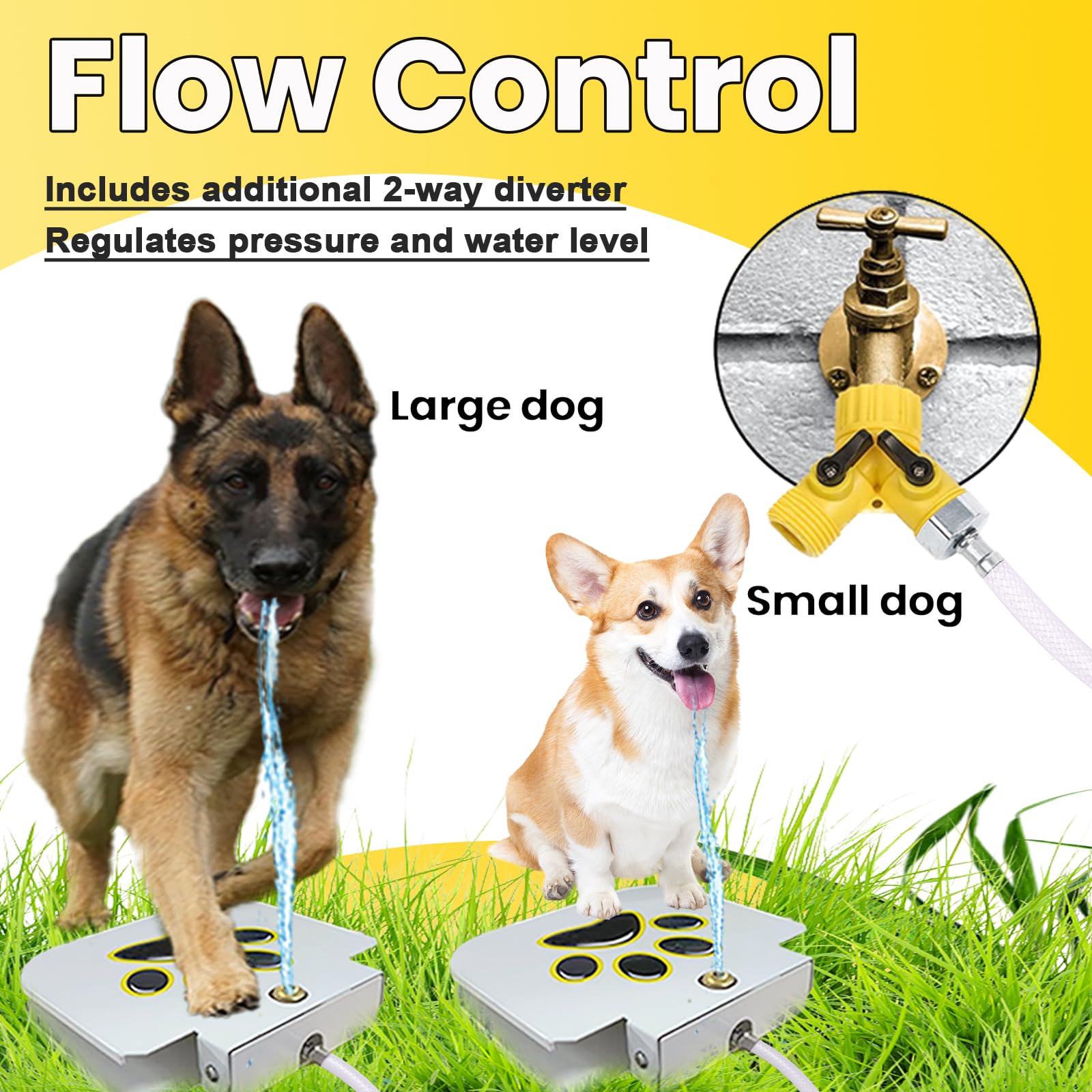 DRAROAD crane Y-adapter connects hoses while keeping pets cool during play
