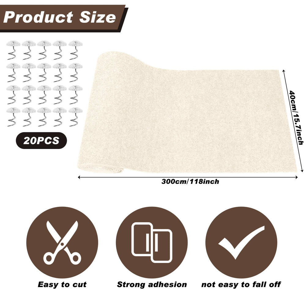 Draupnir Cat Scratching Mat demonstrates firm adhesion on furniture surface.