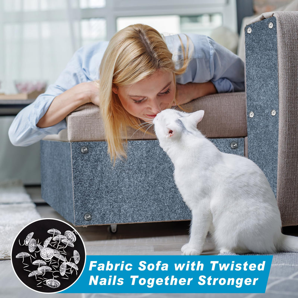 Draupnir Cat Scratching Mat being installed easily to protect couches.