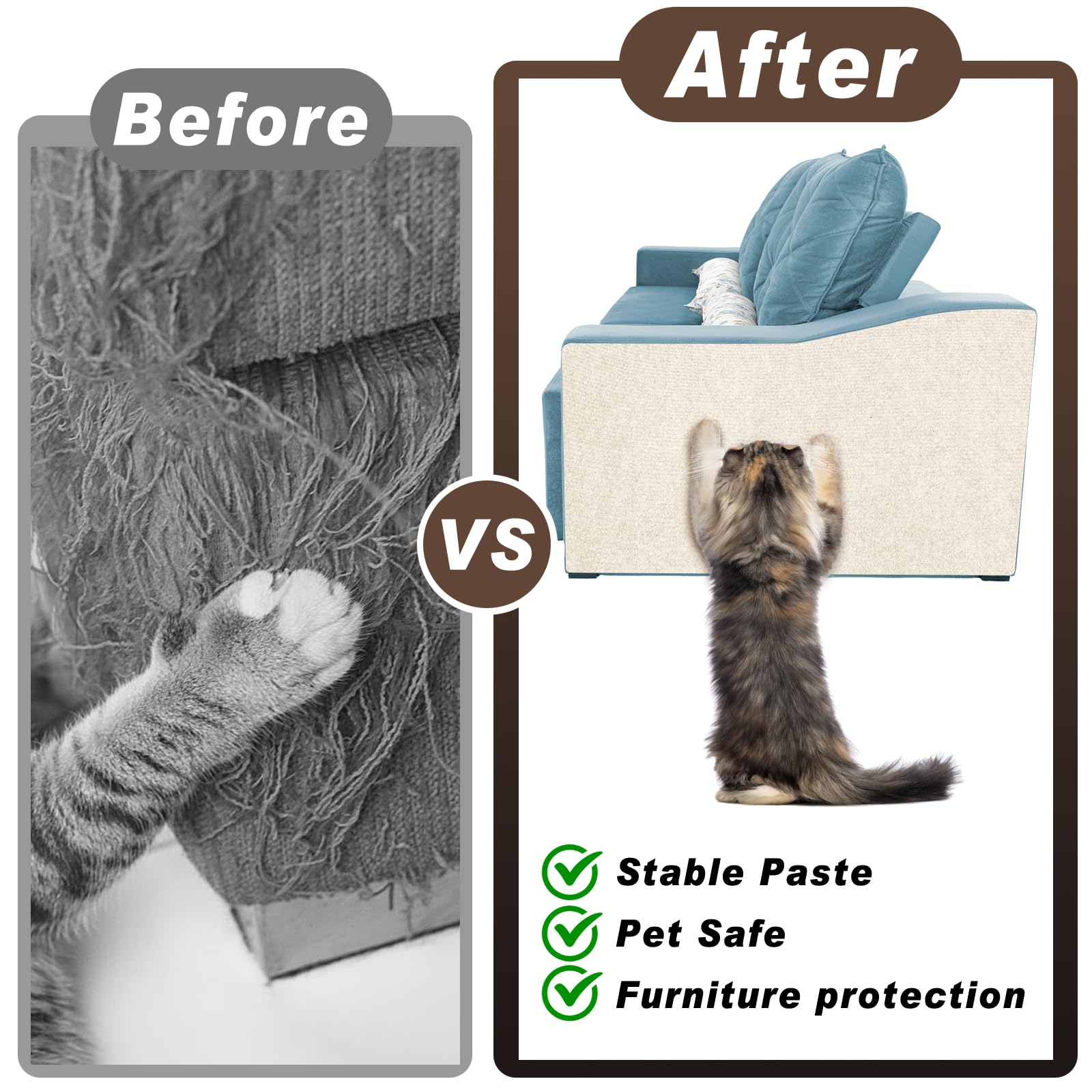 Draupnir Cat Scratching Mat shows screws included for secure mounting.