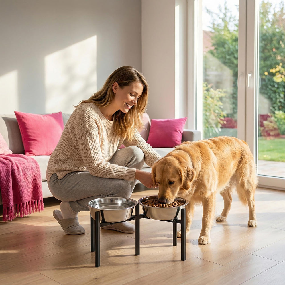 Drawinsage two-bowl compatible setup supports slow feeding routines.