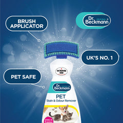 Dr. Beckmann remover brush head applying formula on fabric