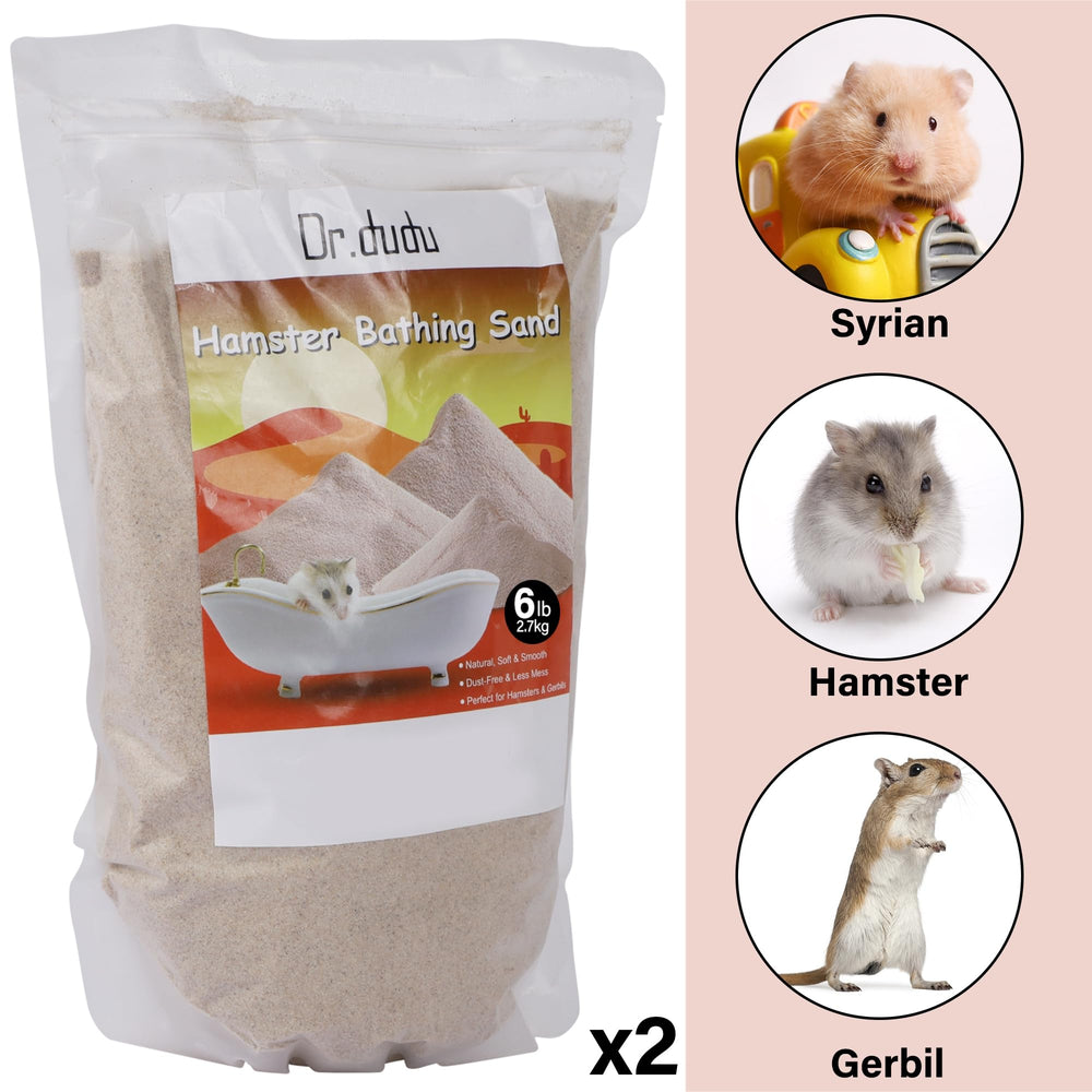 DR.DUDU hamster bath sand poured into a bath area for simple use.