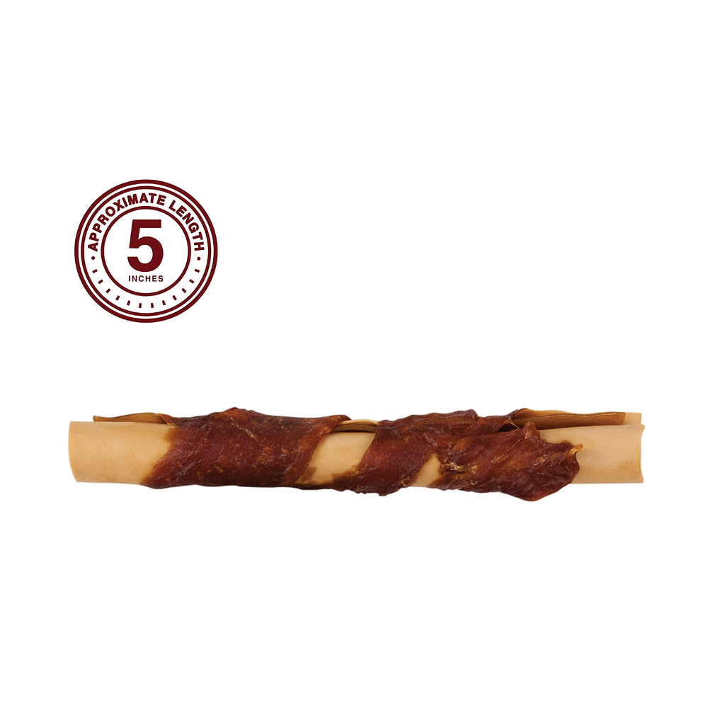 DreamBone Chicken-Wrapped Chews label close-up, emphasizing vitamins and minerals.