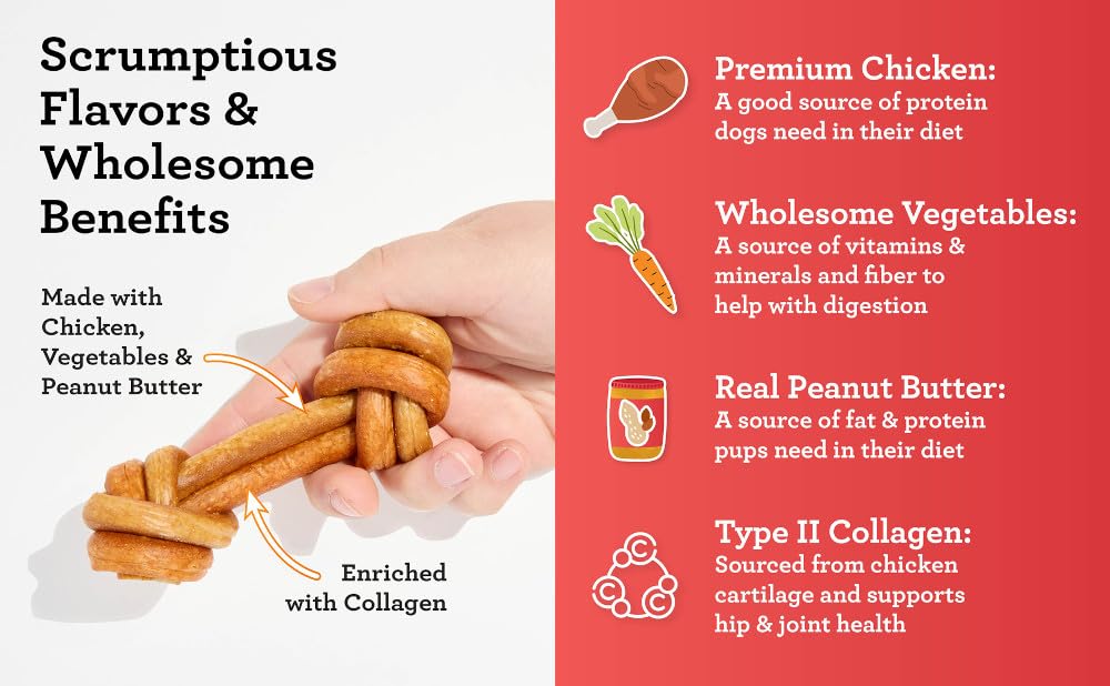 DreamBone CollaYUMS Knot chew texture provides satisfying chewing sessions.