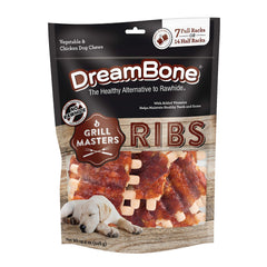 DreamBone Grill Masters ribs close-up showing juicy real-meat texture for enjoyable chewing.