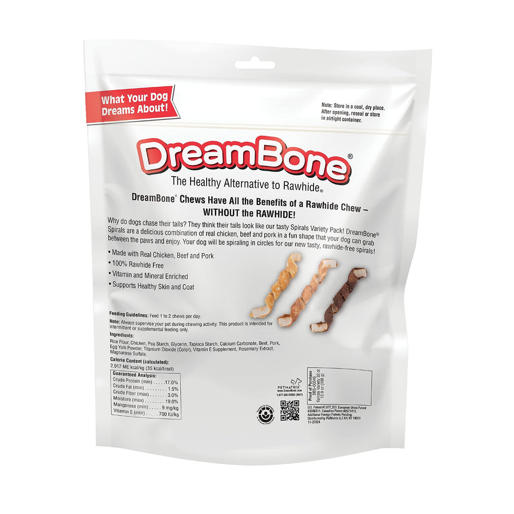 DreamBone Spirals real chicken chew close-up.
