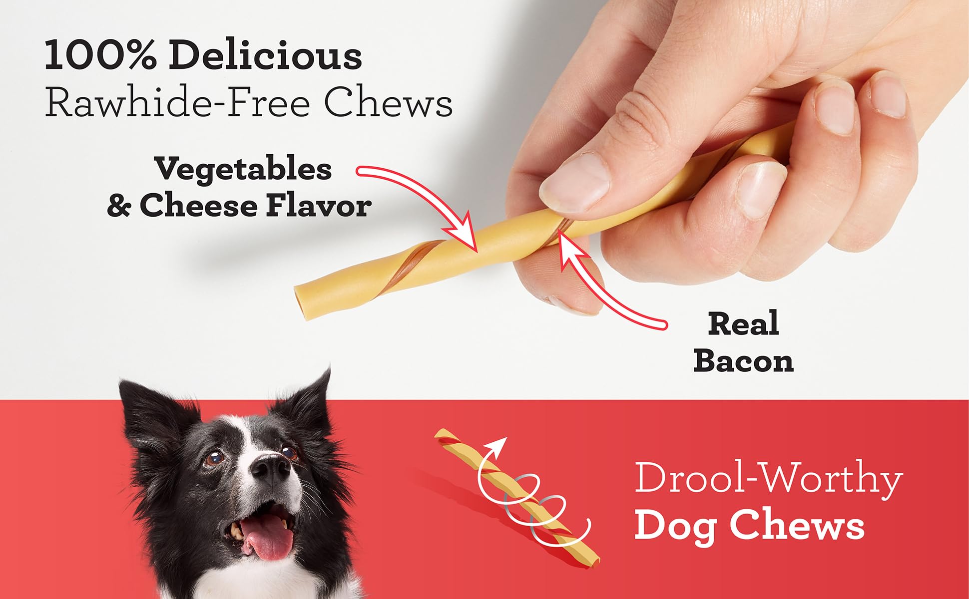 DreamBone Twist Sticks 3-pack display, convenient dog chew solution