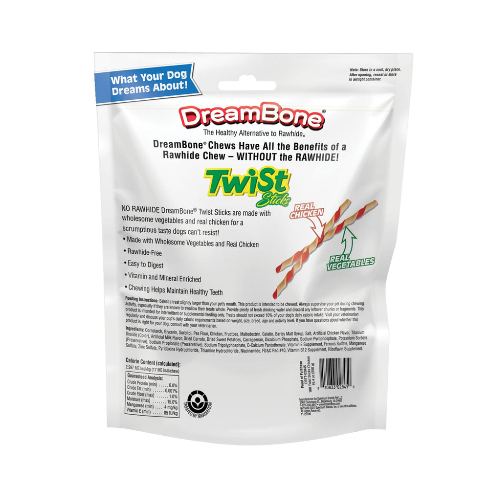 DreamBone Twist Sticks rawhide-free chewing option for dogs.
