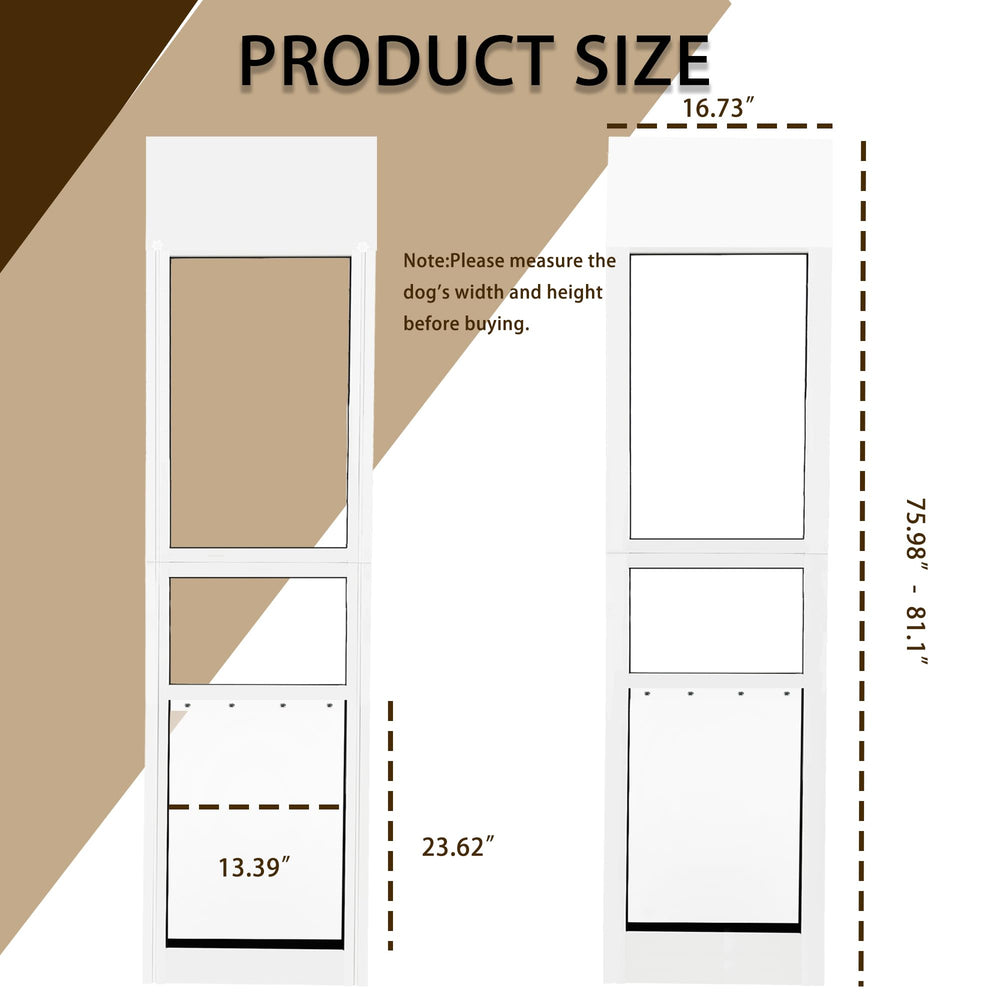 Dreampedal XL dog door adjustable height allows precise fit for your door