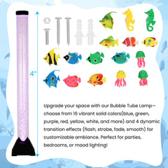 Dreamtrue 4FT bubble tube lamp in a bedroom setting with soft glow.
