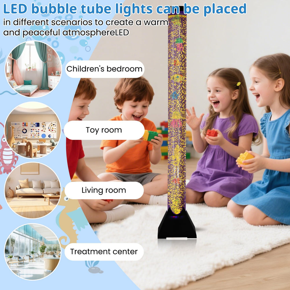 Dreamtrue 4FT bubble tube lamp color-changing lights creating soothing visuals.