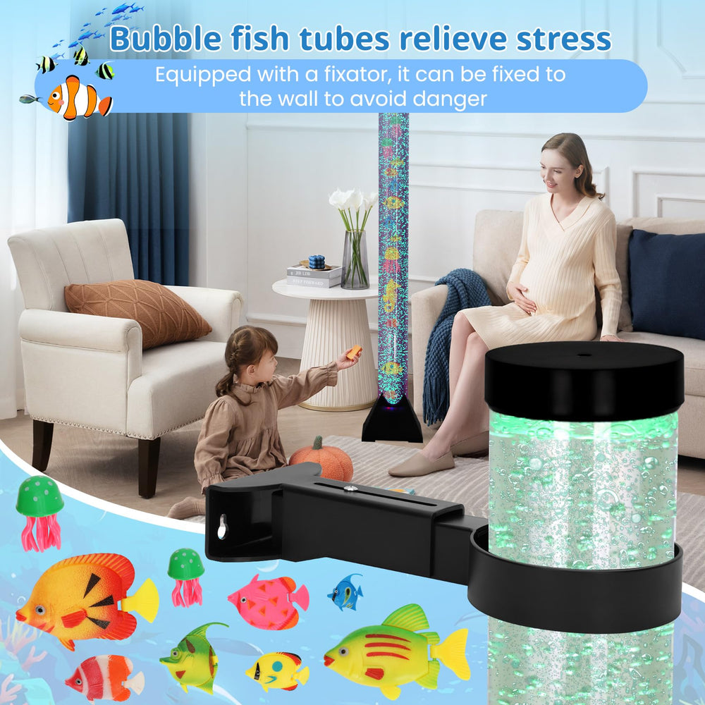 Dreamtrue 4FT bubble tube lamp with fish decor as visual cue.