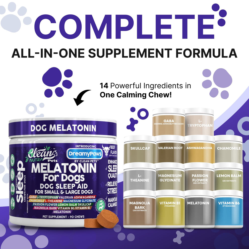 Dreamy Paws melatonin chews close-up texture supporting restful sleep for dogs.