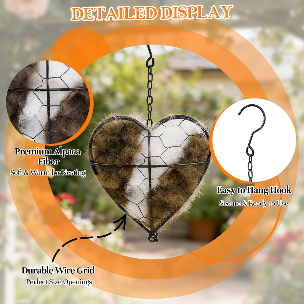 DreaVant hanging nesting heart displayed on a branch for garden use.