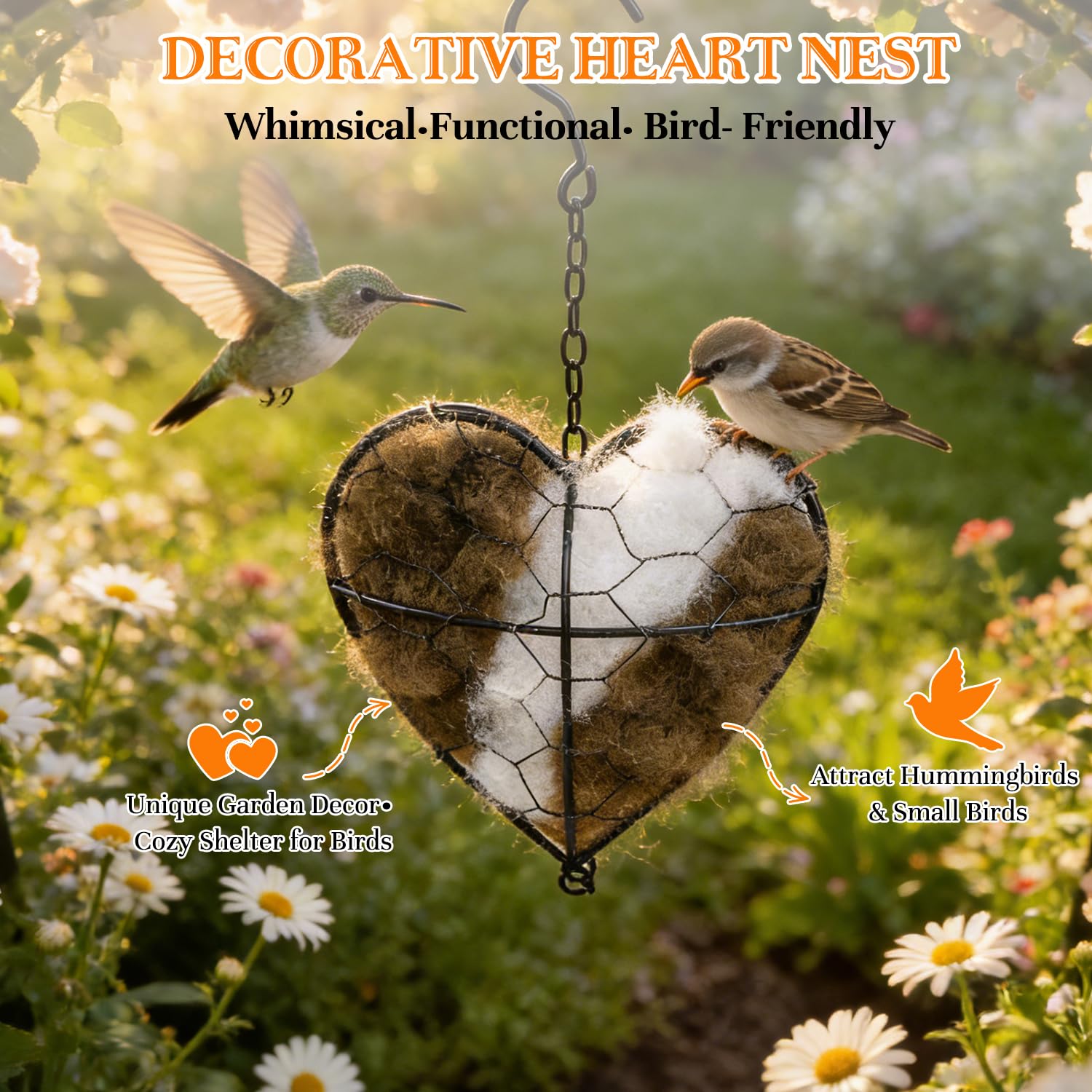 DreaVant alpaca nest with soft cotton and wool fibers for birds.
