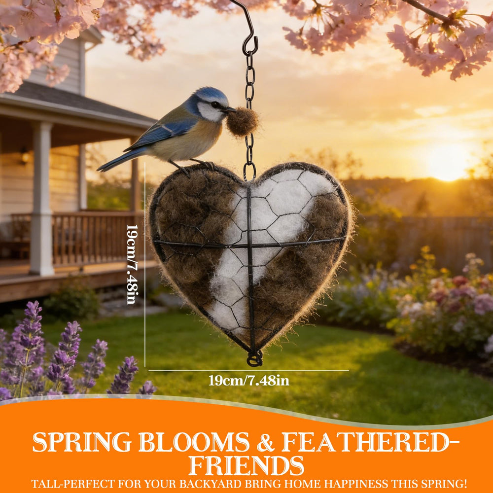 DreaVant refillable heart design lets birds pull fresh nesting fibers.